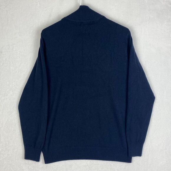 U.S Polo Assn Sweater Mens Large Blue Argyle 1/2 Zip Pullover Mock Neck Casual - Picture 2 of 7